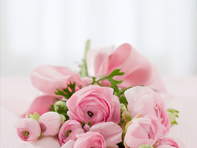 Romantic photo Beautiful pink rose bouquet