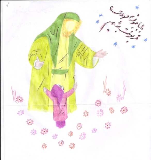نقاشی کودکانه امام زمان