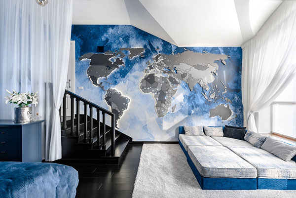 رنگ دیوار اتاق خواب آبی