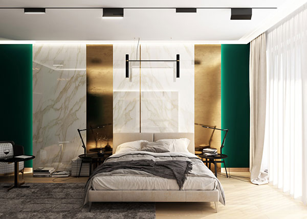 اتاق خواب مدرن به رنگ سبز