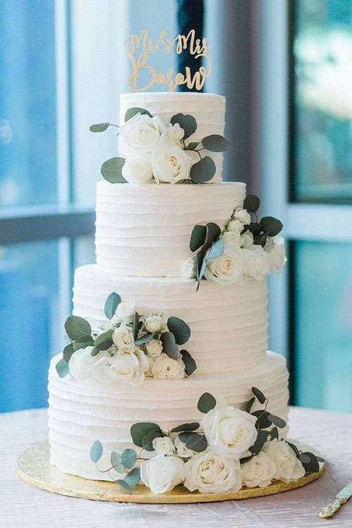مدل کیک عروسی با گل رز