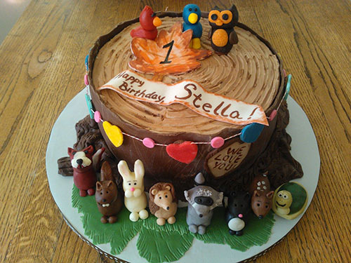 کیک تولد کودکانه شکلاتی خامه ای