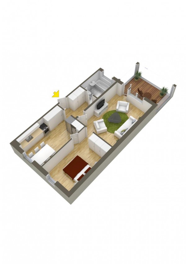 نقشه خانه کوچک یک خوابه